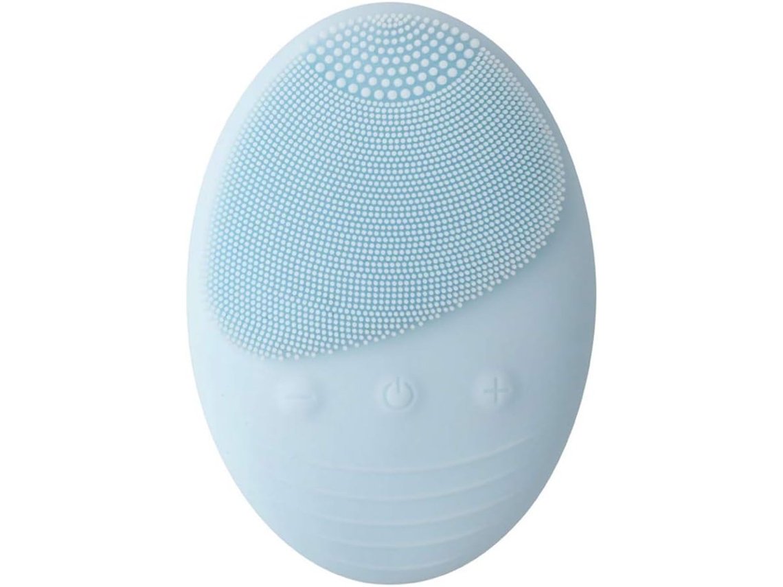 Escova de limpeza facial de silicone massageador facial elétrica escova de limpeza profunda à prova dágua e recarregável azul