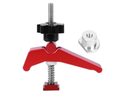 Pinça de aperto rápido em liga de alumínio para marcenaria com limitador de posição e ranhura