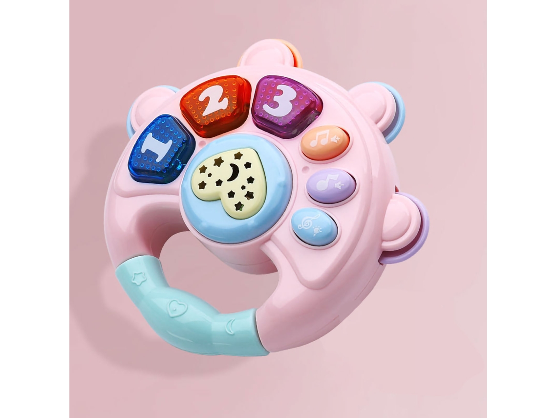 Walshlxq instrumento Musical Infantil Multifuncional Educativo Pré escolar para Bebês Pequenos Pandero Rosa