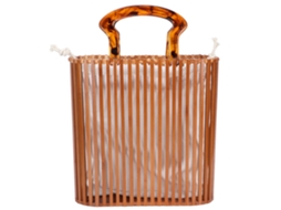Bolsa de Bambu Tecida à Mão Verão Praia Tote Viagem Shopping S/MARCA