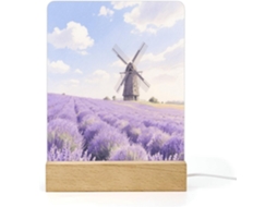 Luminária Noturna Led Lavanda Em Formato De Moinho Vento, Feita Em Acrílico Moderno, Com Base Banheiro, Corredor