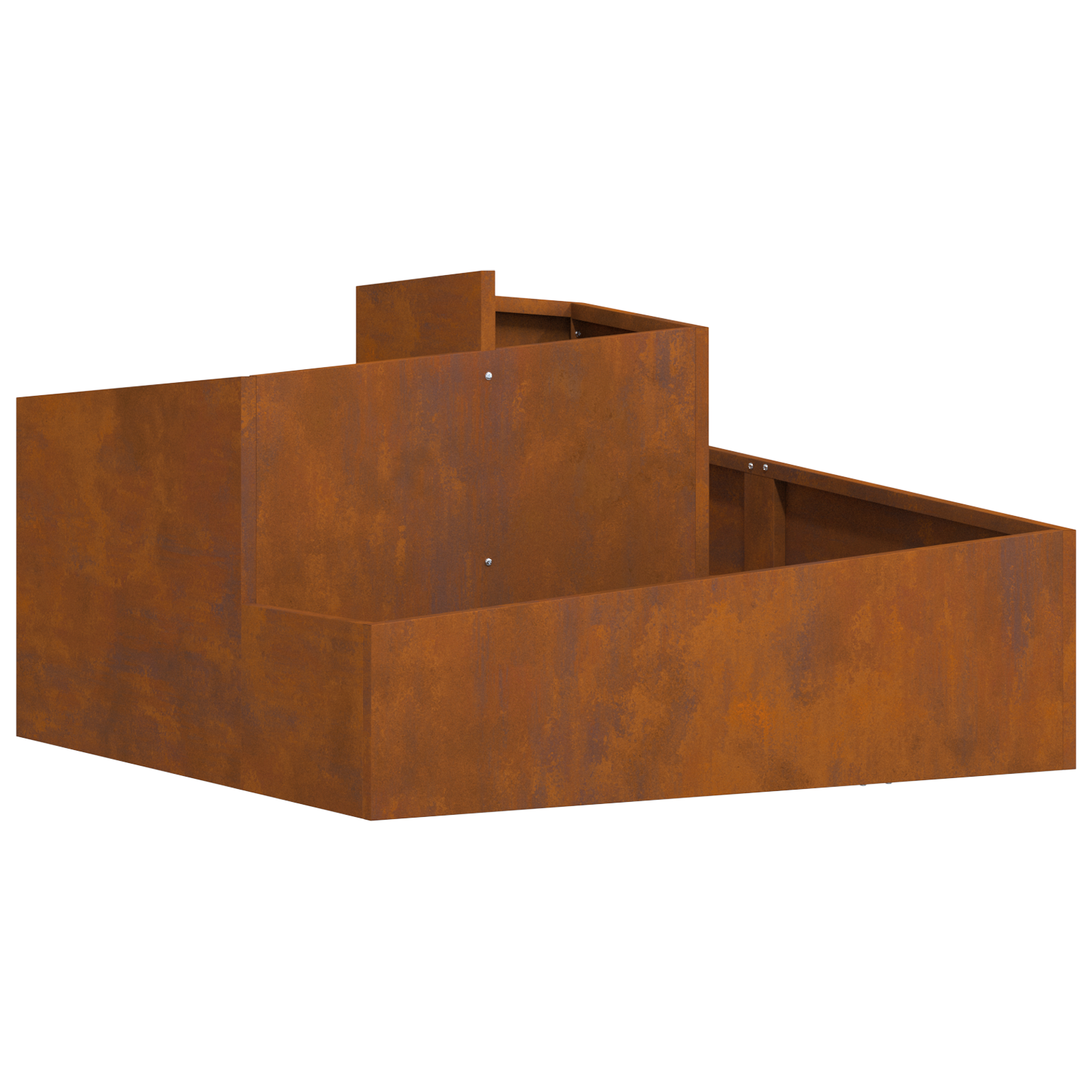Conjunto 1 Vaso Metálico Para Exterior Vidaxl Castanho Aço (80 X 80 X 50 Cm)