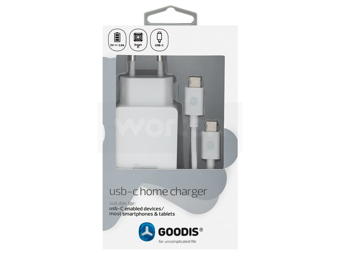 Kit Carregador + cabo USB-C GOODIS GHC2889WH Branco