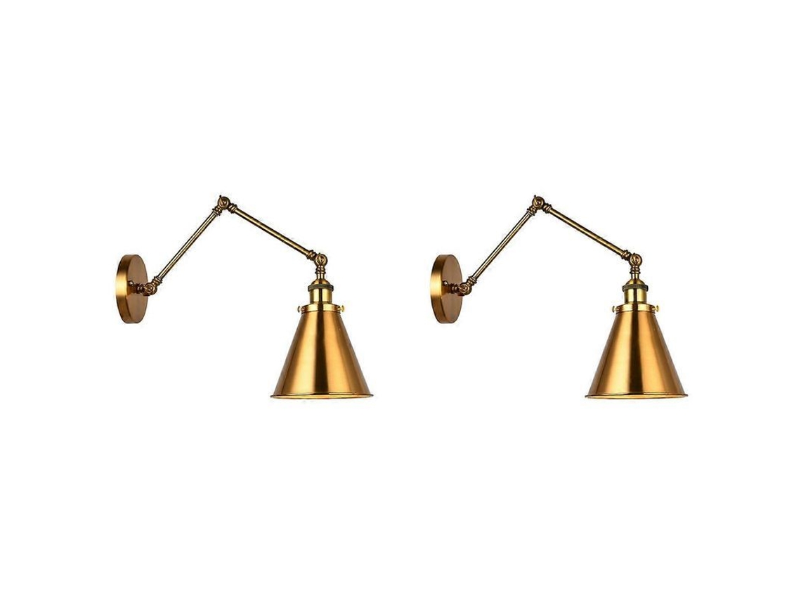 Luminária de Parede Nova LINE, Industrial, 2x Cônica, Bronze, com Braço Ajustável