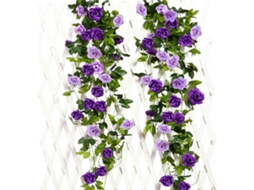 Conjunto de 2 Guirlandas de Rosas Artificiais em Dois Tons, para Exterior, Interior AQUAFORGE