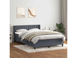 Vidaxl Cama Com Molas/colchão 160x210 Cm Veludo Cinzento-escuro