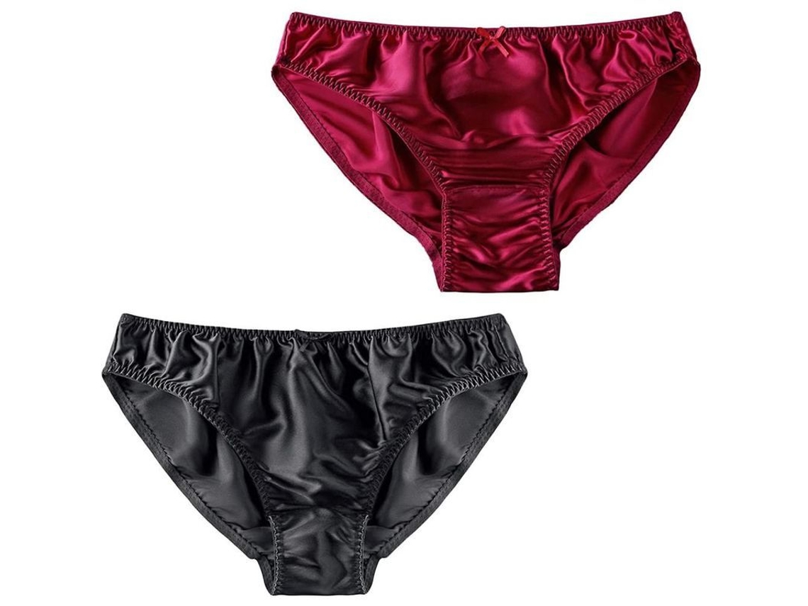 Calcinhas de seda de morera, sexy, bikini, vermelho escuro, 2 peças, tamanho XXXL, S/MARCA