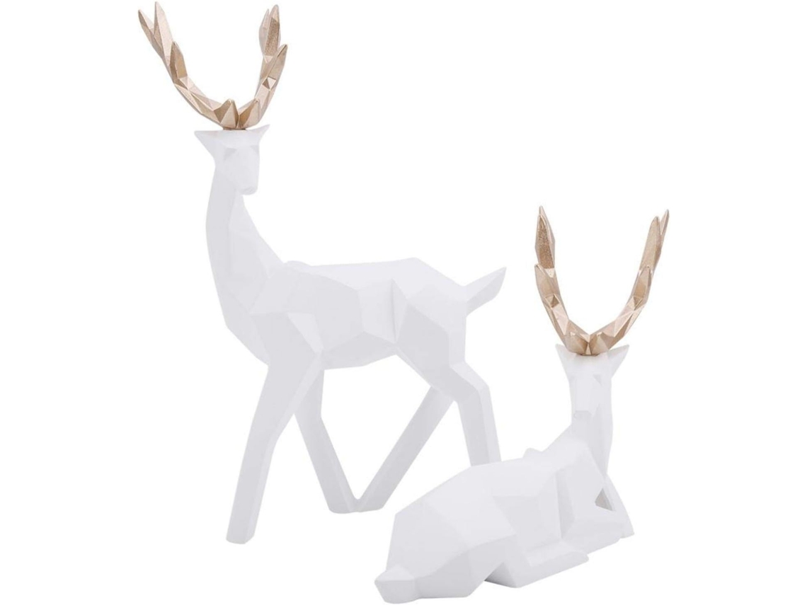 Estátua De Veado De Resina, Design Exclusivo E Acabamento Requintado Para Decoração De Home Office, Decoração De Prateleira De Mesa De Resina Ecológic