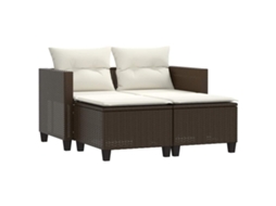 Conjunto 1 Sofá De Jardim Vidaxl Marrom Vime Pe (122 X 65 X 62 Cm)