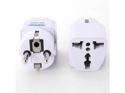 Adaptador universal de rede, 2x com terra, CE, 16A, branco, para EUA/Reino Unido/China/Europa/França