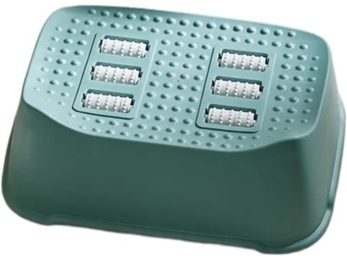 Apoio Pés Escritório Sob A Mesa Altura Ajustável Função Massagem Verde Branco