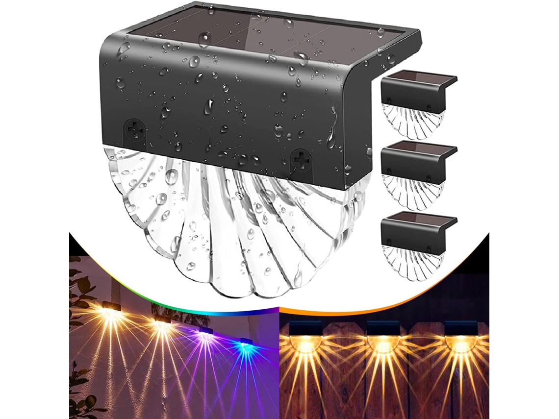 Kit com 4 Luminária Solar de Parede para jardim AQUAFORGE