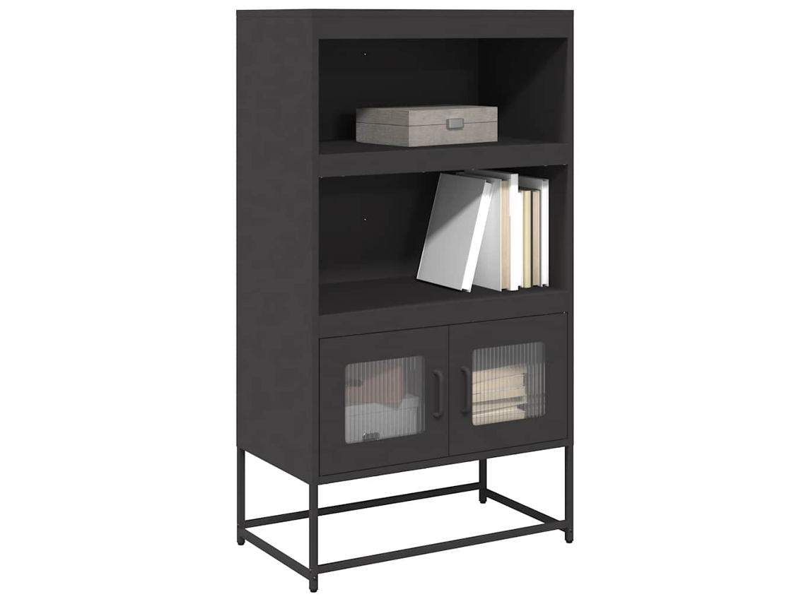 Vidaxl Aparador Alto 68x39x123 Cm Aço Preto