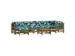 Maison Exclusive - 8 Pcs Conjunto Lounge De Jardim C/ Almofadões Pinho Impregnado