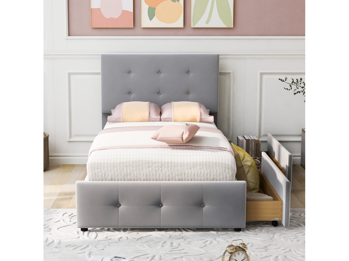 Beliche 90x200cm com led, escrivaninha, armário, prateleiras, escada com compartimentos, sem colchão branco KOMHTOM