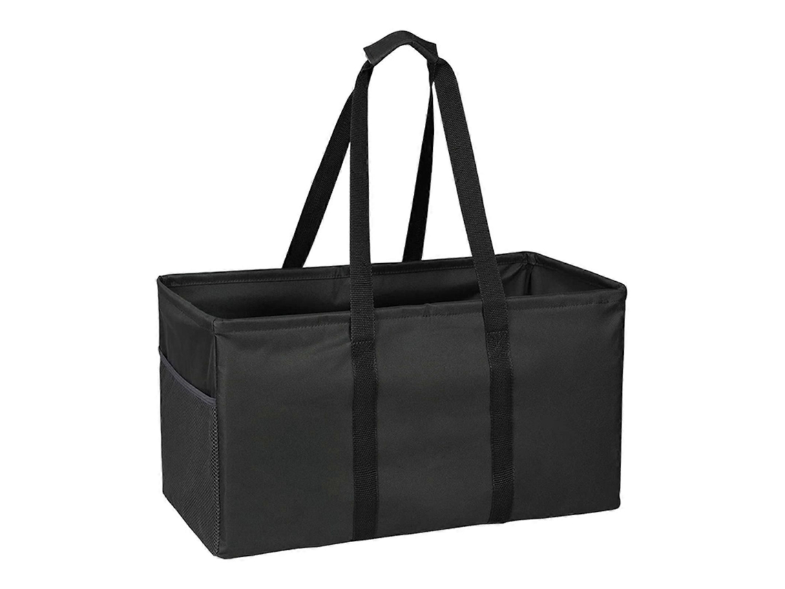 Sacola de Compras Reutilizável, Dobrável, Grande Capacidade, com Fecho de Zíper, Impermeável e Multifuncional, com Bolsos de Tela. GOKOCO