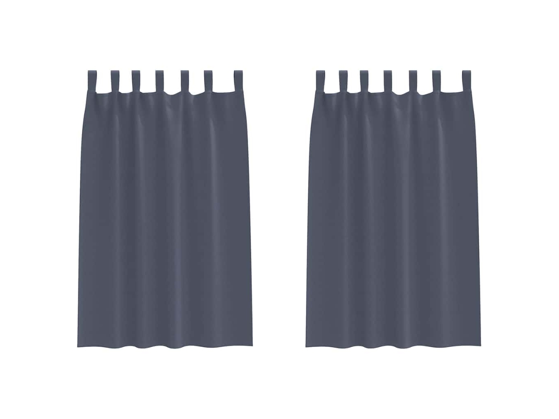 Conjunto 2 Cortinas Opacas Vidaxl Antracite Poliéster (175 X 140 Cm)