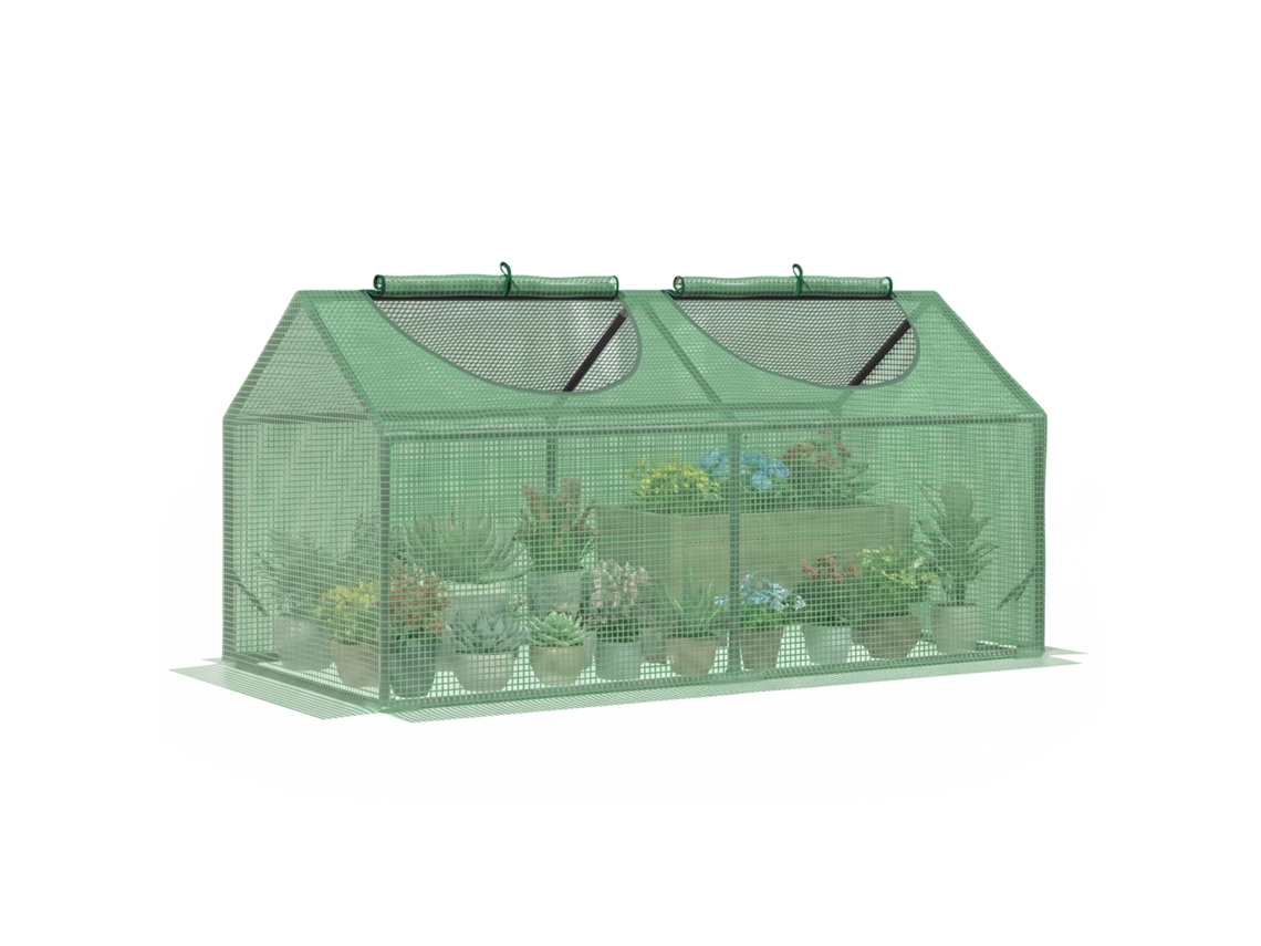 Miniestufa de Jardim em Aço e Pe, 120x60x60 Cm ZACHARY