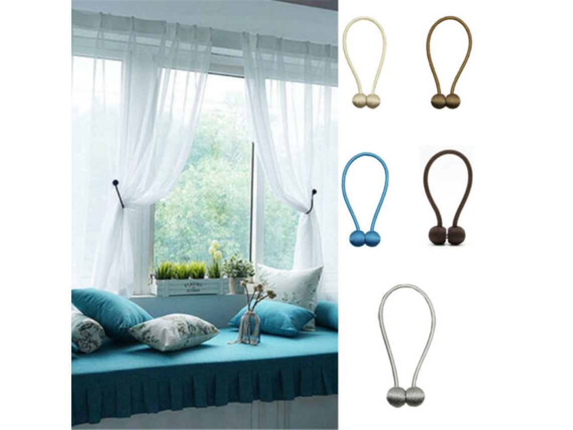 Decoração Para Casa 1 Peça Prendedor Cortina Magnético Com Pérolas. Fivela Simples E Versátil Cortinas, Ideal Sala Estar Organ Aquaforge