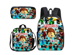Conjunto Escolar 3 Peças, Estampa De Desenho Animado Com Mochila