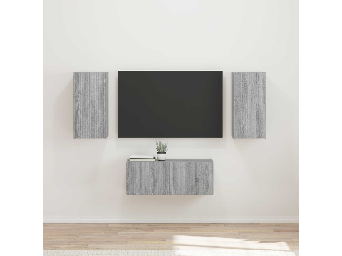 Vidaxl Conjunto De Móvel De Tv 6 Pcs Cinza Sonoma Madeira Processada