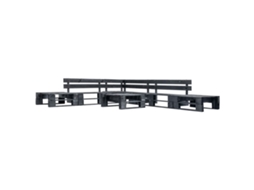 Vidaxl Sofás De Paletes Para Jardim 6 Pcs Madeira Preto
