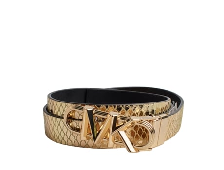 Cinto De Mulher Michael Kors Bags Fino Reversível Metálico Pele Dourado (m)