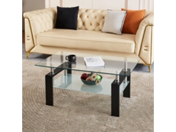 Mesa Vidro Temperado Transparente Sala Design Moderno VOLTEDGE