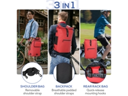 Bolsa traseira Mali 3 em 1, impermeável, com compartimento para laptop | S/MARCA