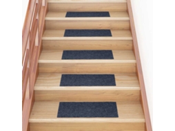 Vidaxl Tapetes De Escada Autoadesivos 15 Peças 60x25 Cm Cinza Azul Retangular