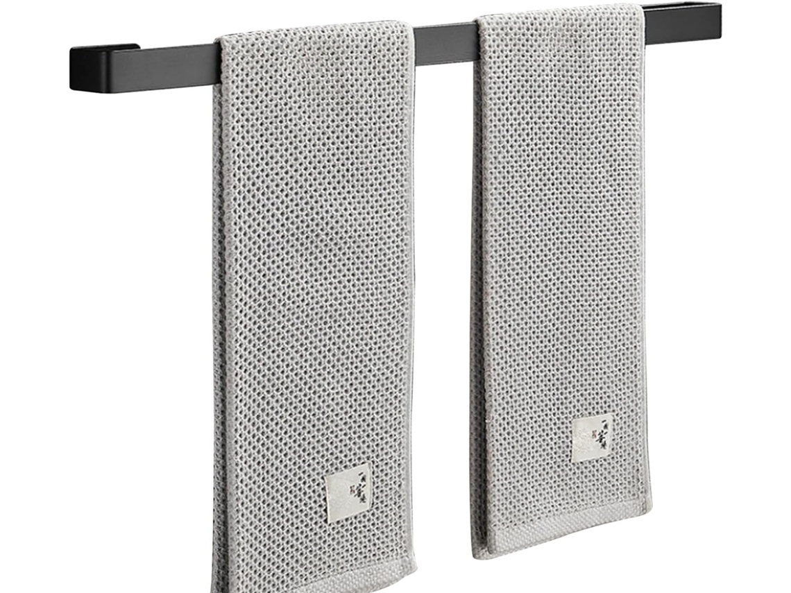 Suporte De Parede Para Toalhas Banheiro 40cm, 50cm, 60cm, Suporte Único Em Aço Inoxidável Com Acabamento Prateado