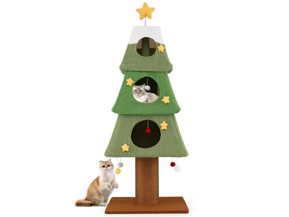 Árvore de Natal para Gatos com Poste de Sisal, 162 Cm, Verde NORTHIX