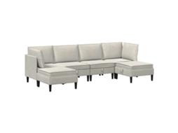 Conjunto 6 Conjunto De Sala De Estar Vidaxl Creme Veludo (280 X 140 X 82 Cm)