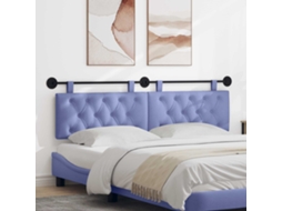 Vidaxl Cabeceira Suspensa Azul Jeans Tecido