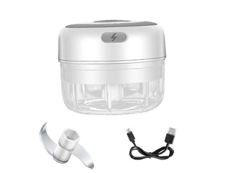 Alho elétrico triturador de alho moedor sem fio portátil mini chopper poderosa imprensa branco 100ml LAANCOO