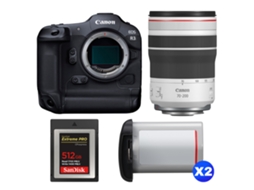 Eos R3 + Rf 70 200mm F/4 L Is Usm + 1 Sandisk 512gb Extreme Pro Cfexpress Type B + 2 Canon Lp e19 + Ebook “20 Dicas para Fotos Que Impressionam” CANON