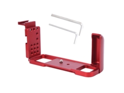 Montagem rápida L para disparo horizontal e vertical plano com sapata removível para câmera Fuji GFX 50R vermelha com sapata Slowmoose