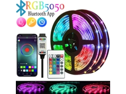 Fita Led, 3 M, Rgb, Comando Remoto, Bluetooth, App, Para Decoração De Móveis, Televisão, Prateleiras E Ambientes Internos