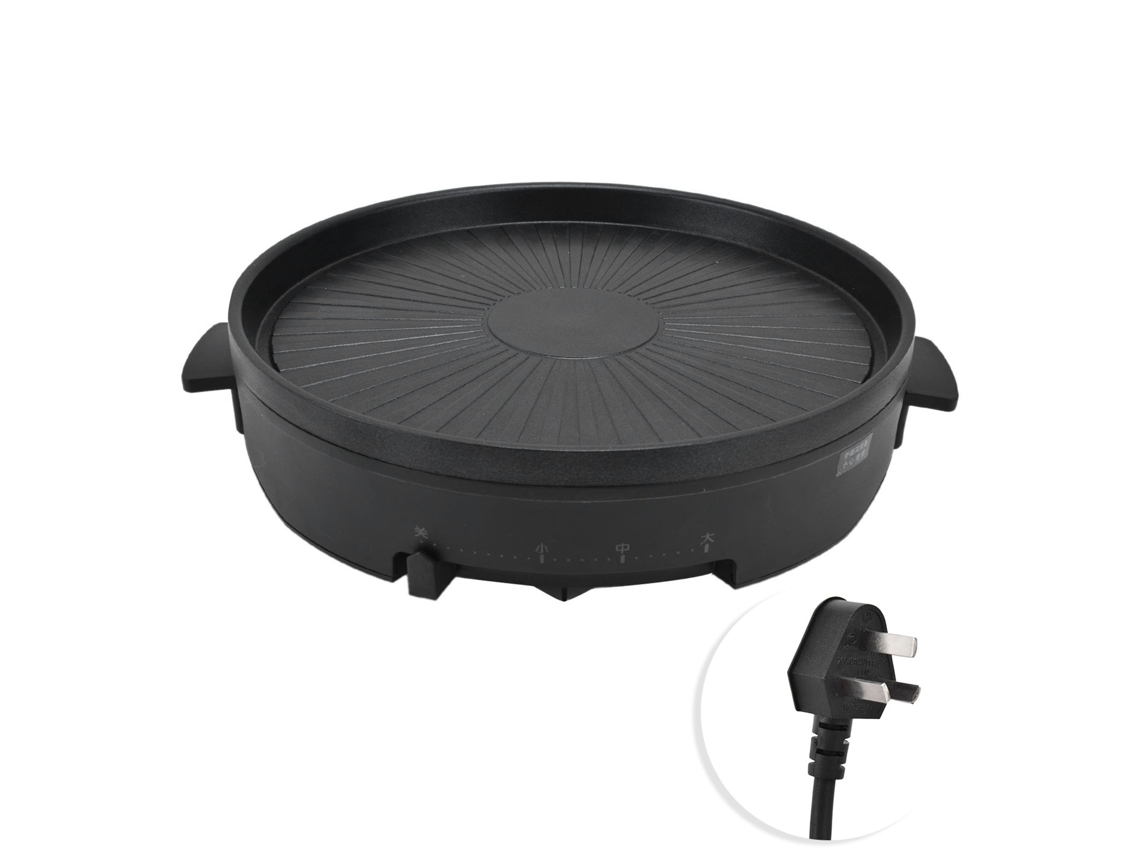 Grelha elétrica antiaderente sem fumaça, resistente ao calor, multifuncional, 220 V