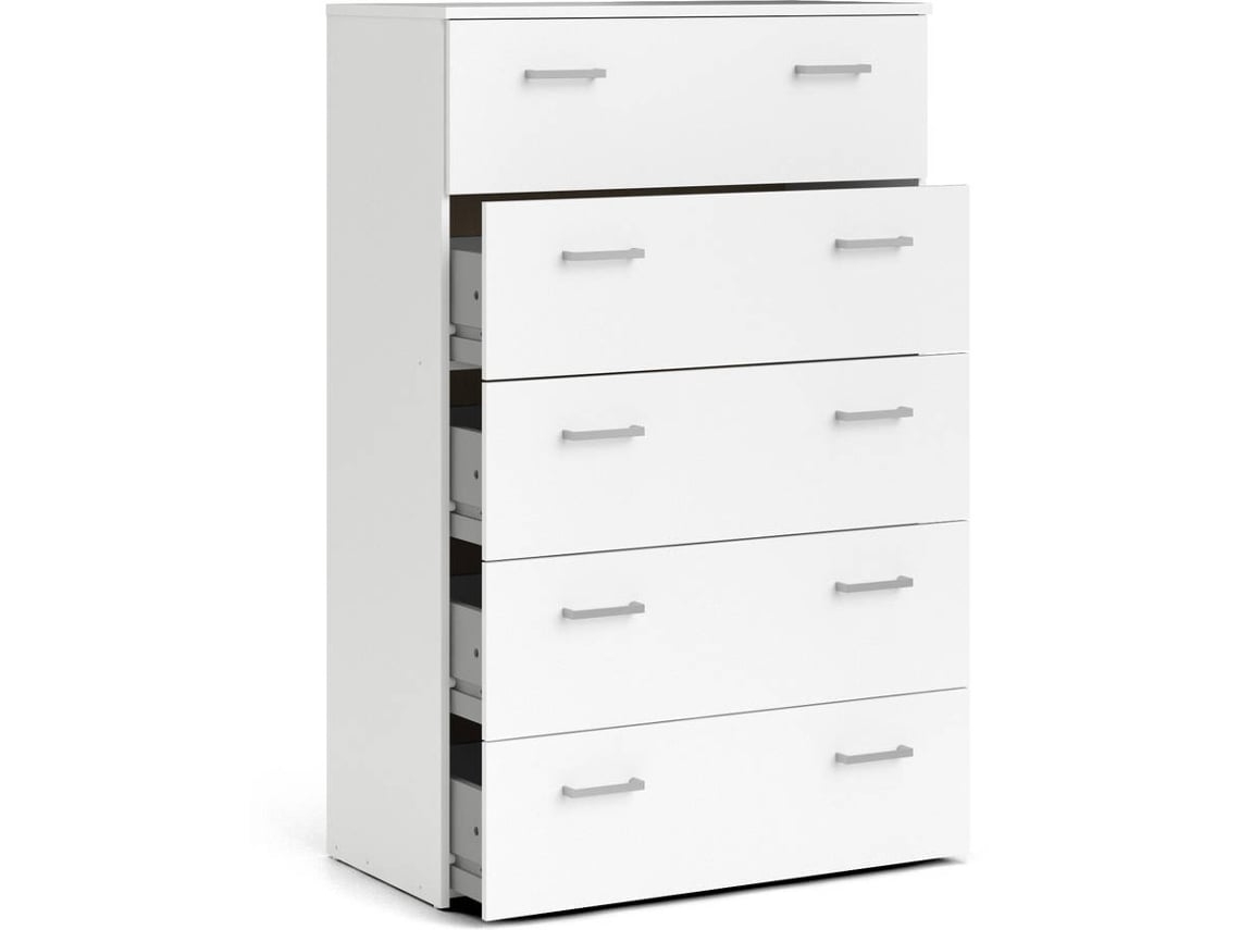 Cómoda com 5 Gavetas TVILUM Lisboa Branco (Outlet Caixa Aberta - 74.1 x 114.7 x 35.95 cm)