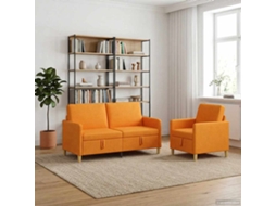 Vidaxl Conjunto De Sofá Com Armazenamento 2 Unid. Amarelo Escuro