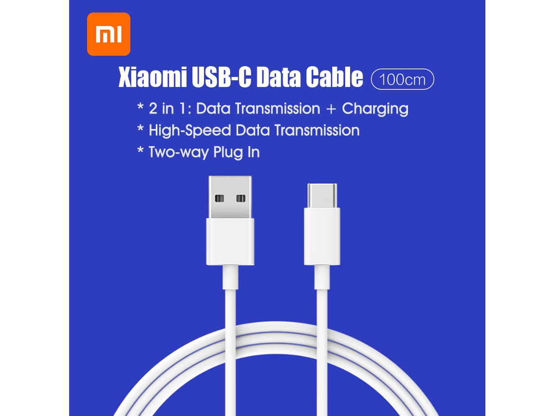 Cabo Usb-c Xiaomi 100cm Para Carregamento E Dados