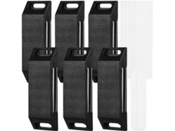 Etiquetas magnéticas para portas de guarda-roupa em ABS, 6 peças, pretas.