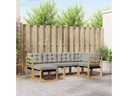 Vidaxl Conjunto De Sofás Para Exterior 6 Pcs Branco E Cinzento-claro