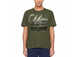 Rockinstone Top Gun Movie Retro Solid Military Green Adult T-shirt Size:m