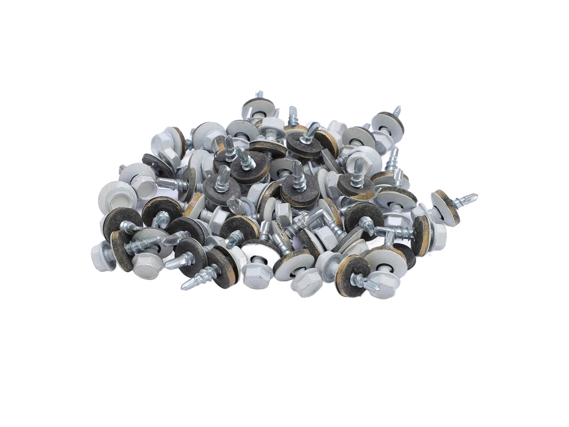 Fusíveis de tecido metálico autoperfurantes com cabeça hexagonal (com parafusos EPDM, bits de chave hexagonal Fenda compatíveis)