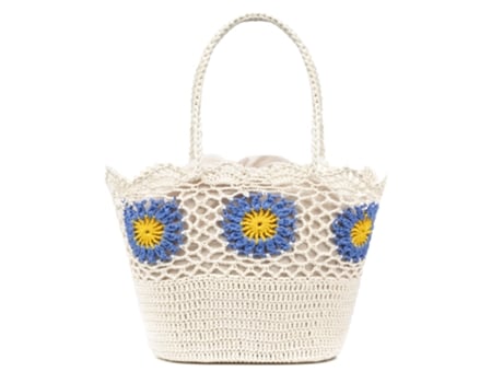 Saco De Ombro De Mulher Iria Quintana Villaga Feita Flores Azul (30)