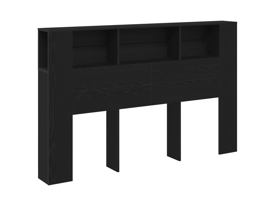 Conjunto 1 Cabeceira Moderna Vidaxl Preto Derivados De Madeira (160 X 18,5 X 102,5 Cm)