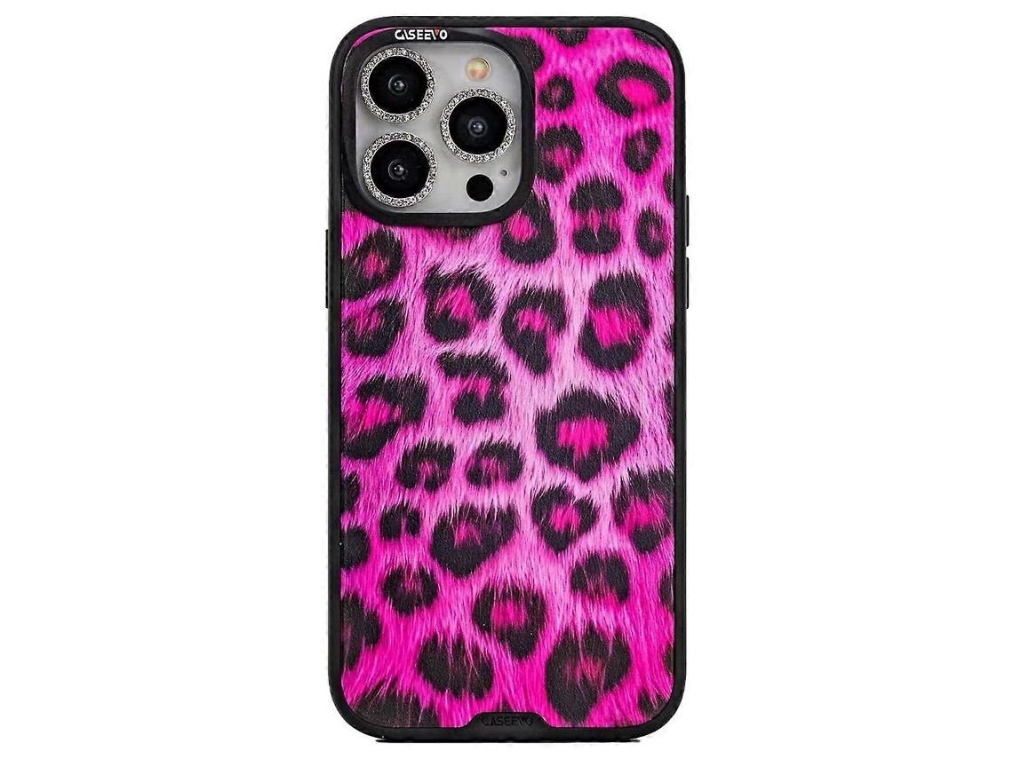Capa Tkdaddy Caseevo Para Iphone 16 Pro Max Compatível Com Magsafe Tpu Acrílico Capa De Telefone Com Placa Traseira De Leopardo Removível Rosa
