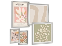 Pinturas Murais Modernas Cachoeiras Estações Do Ano Moldura Prateada Quadros Para A Sala De Estar Espelharte (conjunto De 5 Imagens)